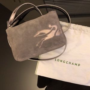 Longchamp suede logo Shop-It crossbody bag